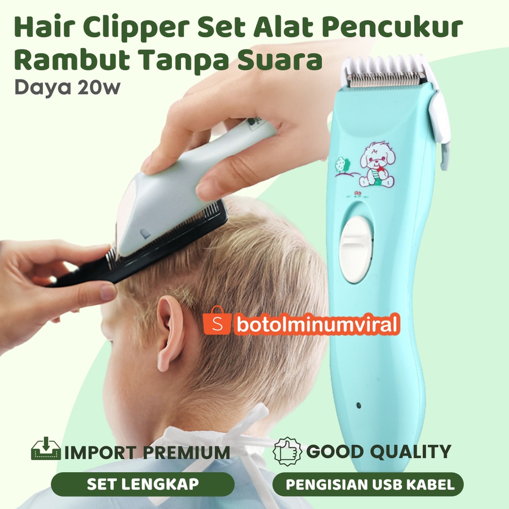 Alat Cukur Hair Clipper Trimmer Set Bayi Anak Rechargeable USB Impor Aman