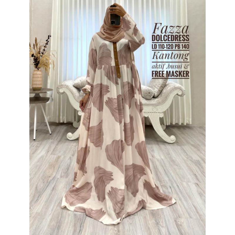 KIASHOP14_ DASTER ARAB FAZZA SUPER KLOK ORIGINAL DOLCE DRESS FREE MASKER
