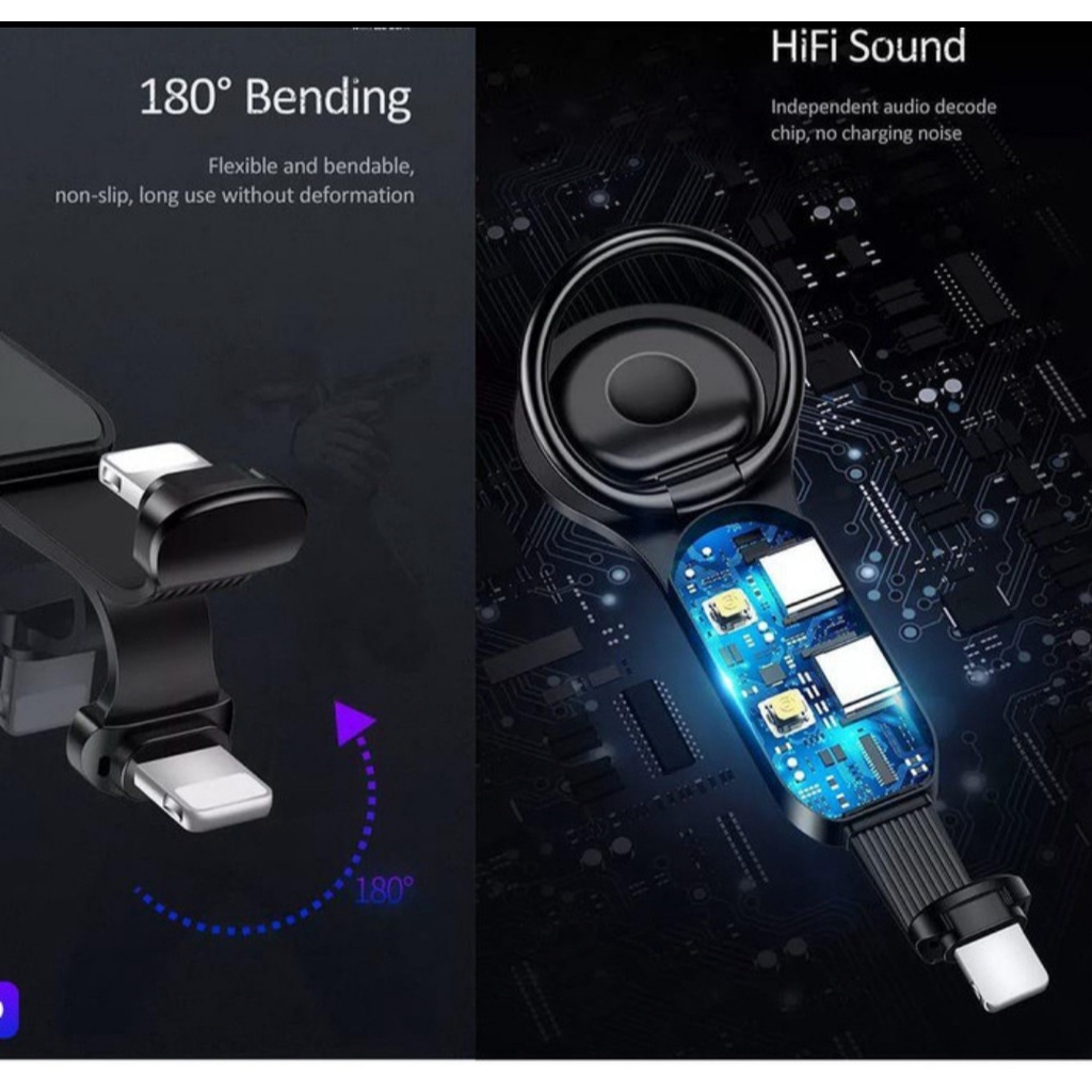 MCDODO ADAPTER AUDIO LIGHTNING IPHONE 4IN1 WITH RING HOLDER CA-6290