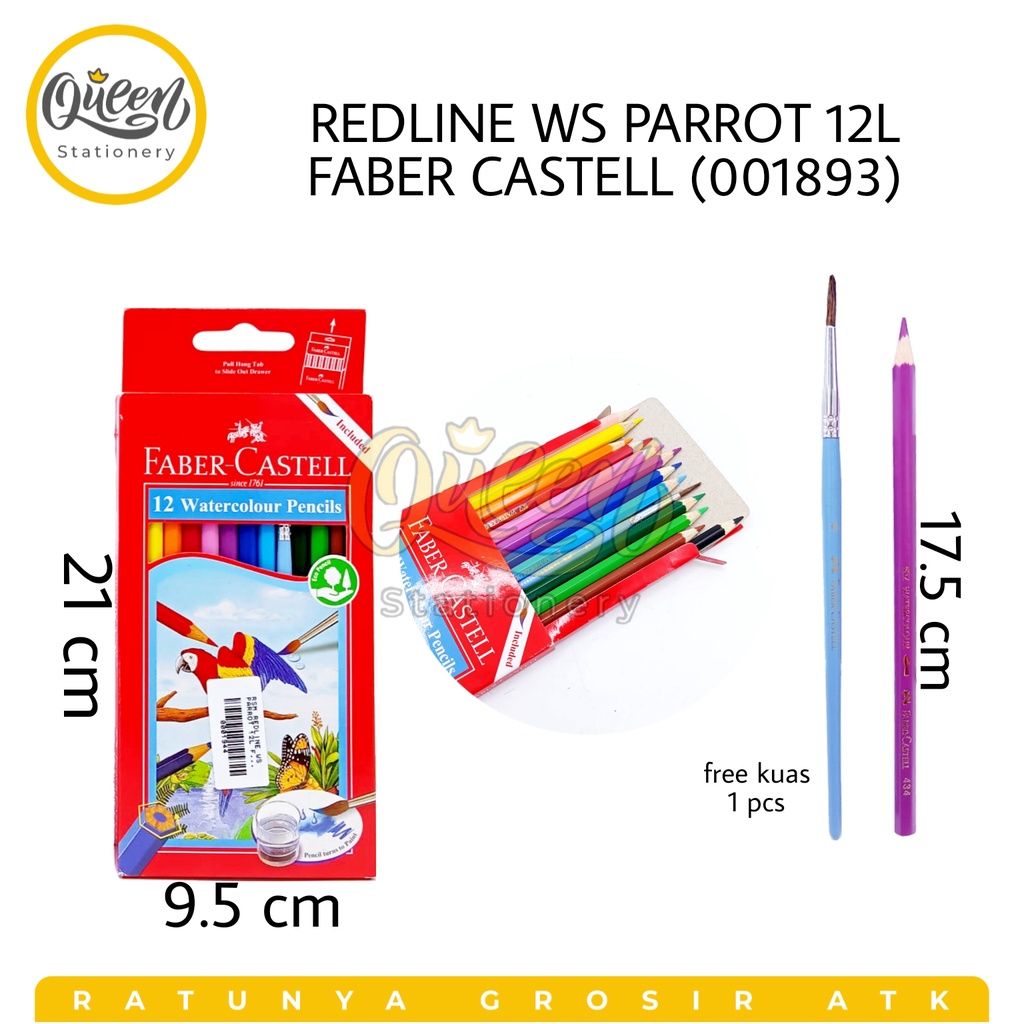 

1 SET (12 WARNA) REDLINE WS PARROT 12L FABER CASTELL / PENSIL WARNA PANJANG / COLOUR PENCIL (001893)