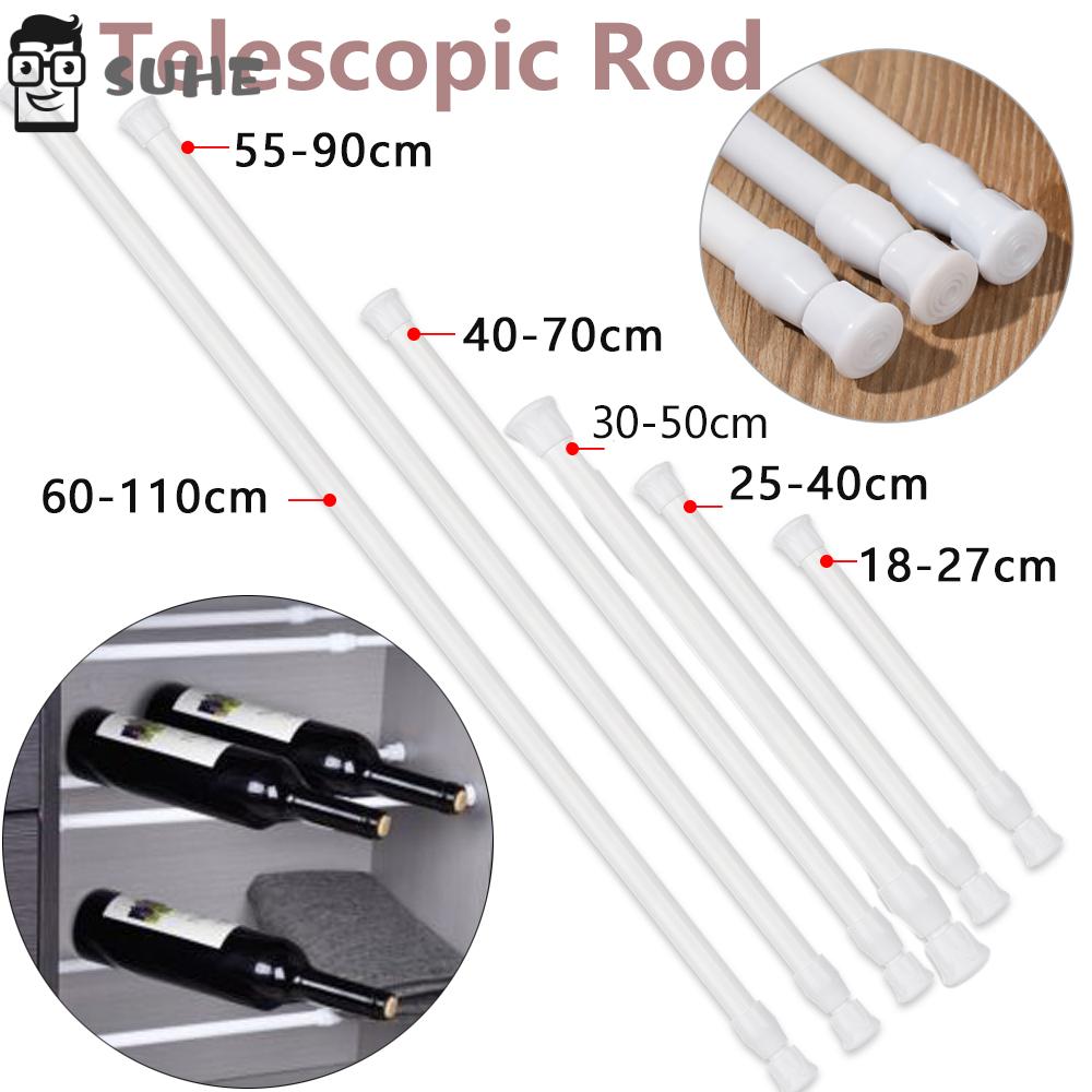 Adjustable Bathroom Curtain Rods Extendable Tension Telescopic Pole Rod Hanger 