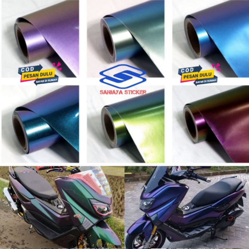 Stiker motor bunglon pelangi Sticker Skotlet motor warna bunglon kualitas premium