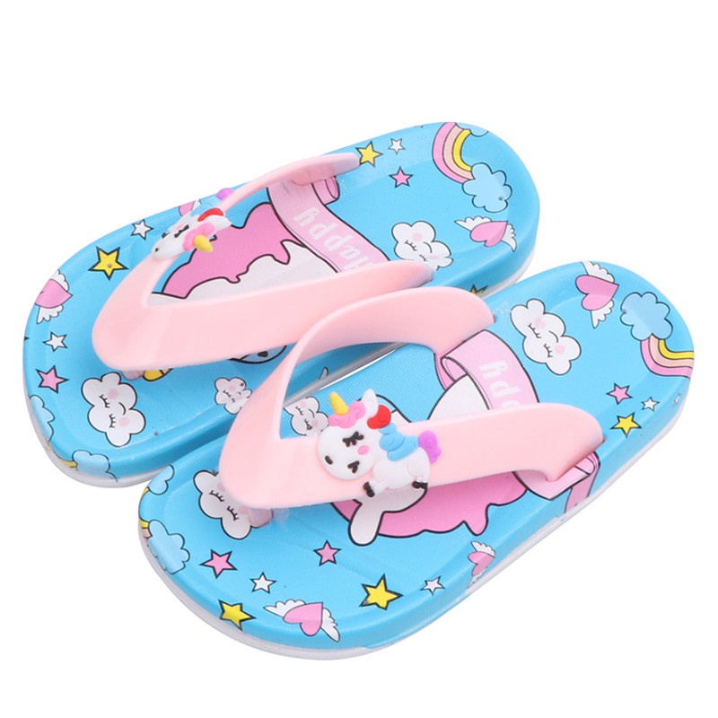 HappyOliver SANDAL JEPIT UNICORN Sandal Japit Anak Perempuan Bahan Karet Model Lucu 0-5 Tahun Import