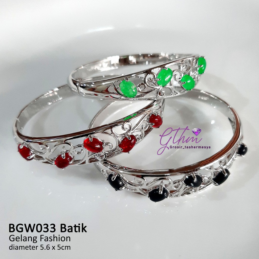 gelang tangan mewah etnik batu ruby , jamrud, hitam opal lapis emas 18k titanium xuping gthm mewah