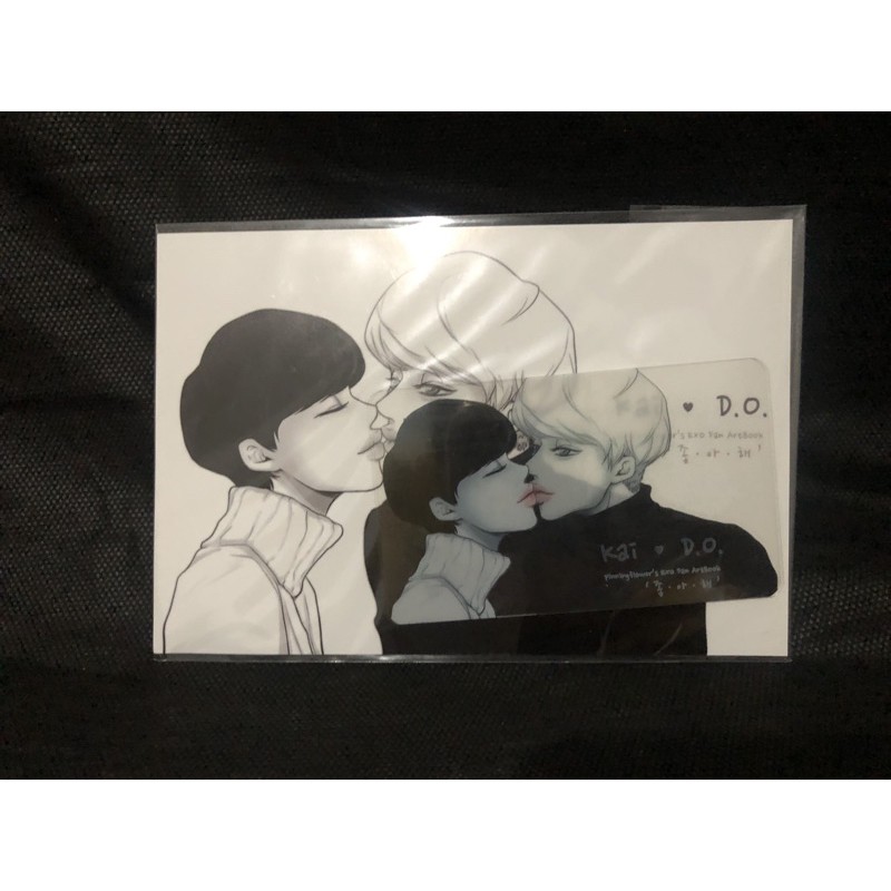 KAISOO POSTCARD FANART WITH PHOTOCARD