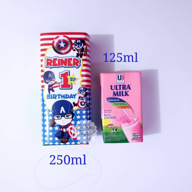 

Label Susu Kotak Captain America / Ulang Tahun / Label Dessert Table