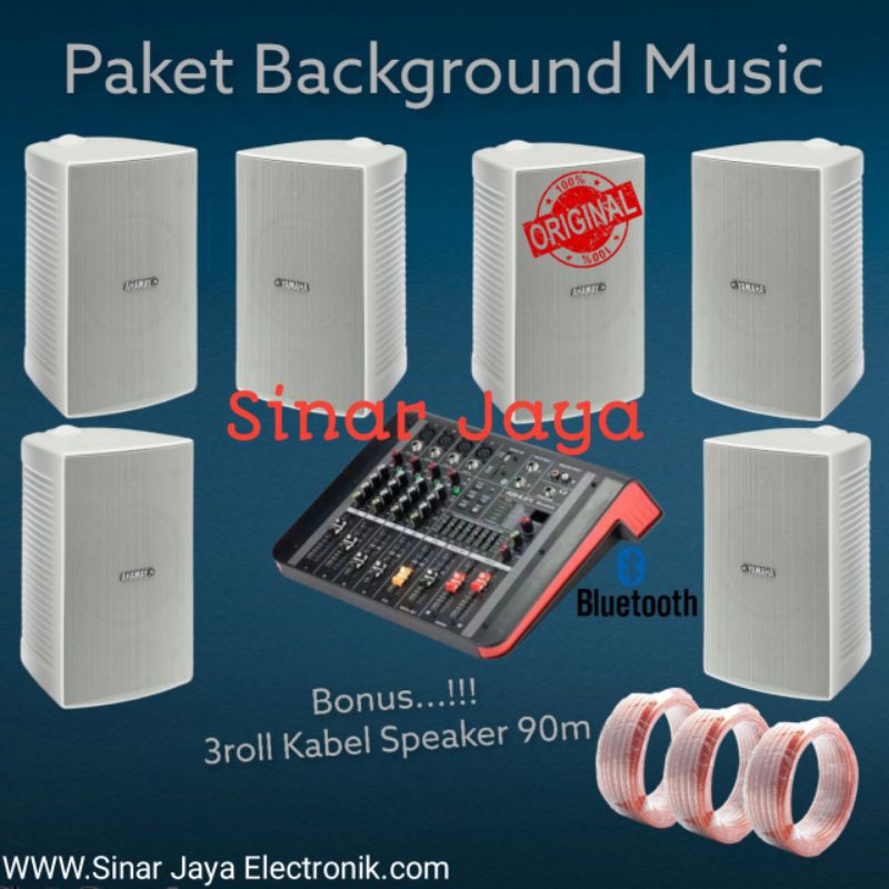 Paket Sound system Speaker Yamaha 6BH + Power Mixer Ashley