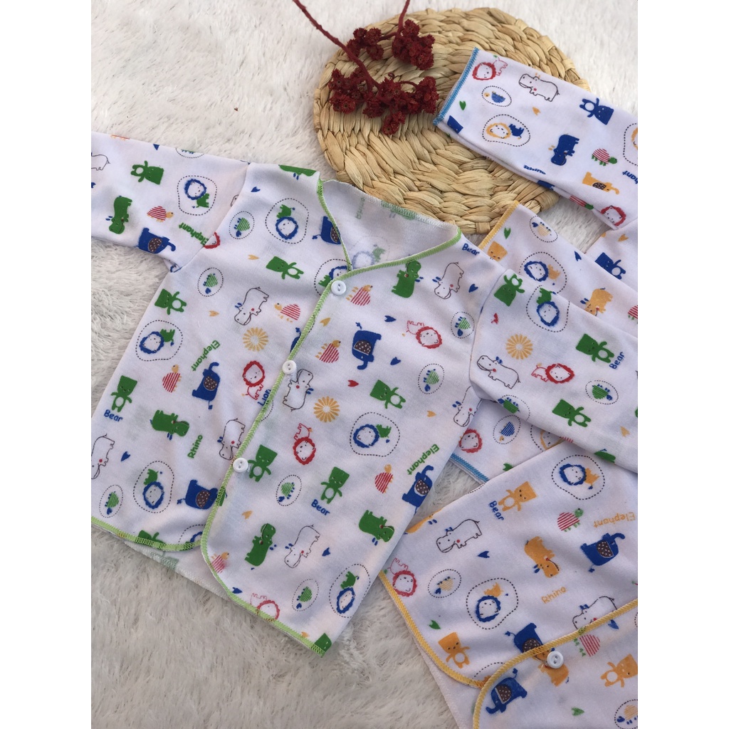 [BTPGPW003] 3 Pcs Baju Bayi Tangan Panjang Newbron Motif Umur 0 - 6 Bulan