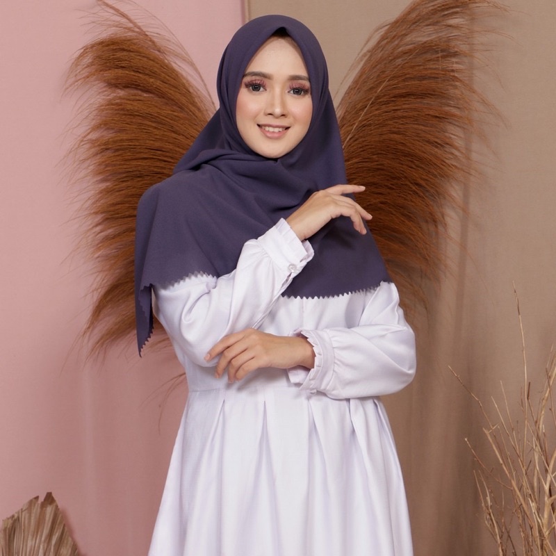 (FREE POUCH) JILBAB SEGIEMPAT BUCKLE SCARVES POLOS LC LABEL BESI SERAGAMAN