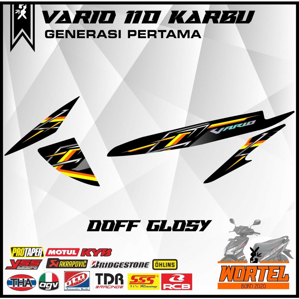 Stiker Striping Decal list motor Vario 110 Karbu RAcing Keren