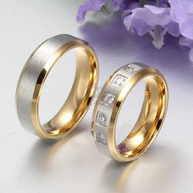 [HIGH QUALITY] Cincin Couple BUCIN R101 Titanium Ukir Nama + Box Beludru + BONUS Gelang Couple