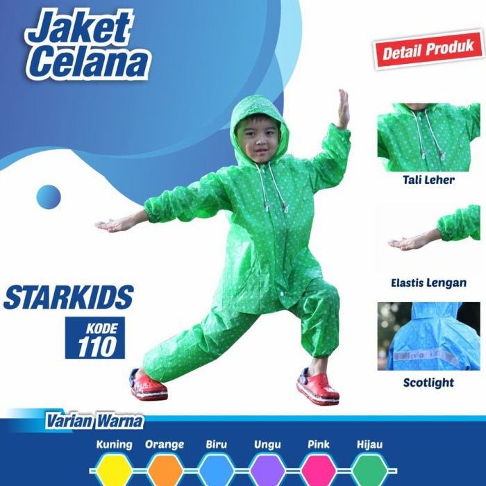 JAS HUJAN ANAK SETELAN PLEVIA KODE 110 / MANTEL SETELAN STAR KIDS PLEVIA KODE 110 TERMURAH