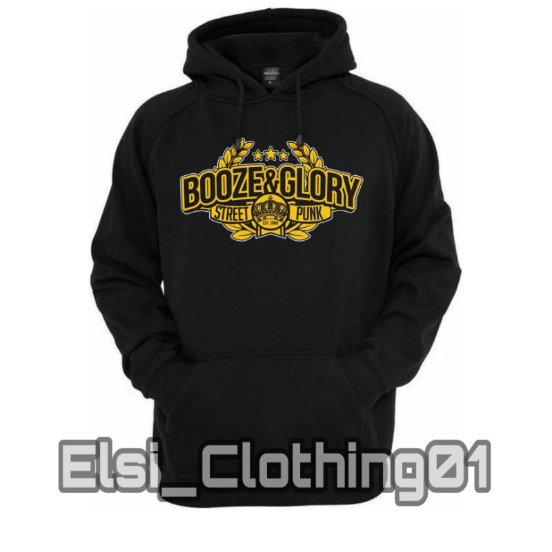 HOODIE SWEATER GAMBAR TULISAN BOOZE AND GLORY KEREN BANGET