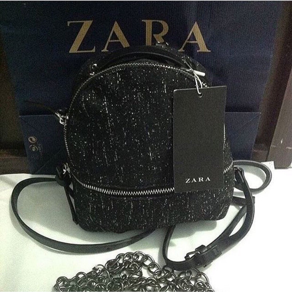 Tas Wanita Branded Ransel Backpack Zara Glitty ORIGINAL ASLI ORI Tas Ransel