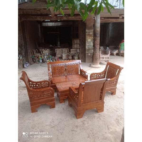 Kursi Tamu Meja Tamu Ruangan Rumah Kayu Jati Jepara