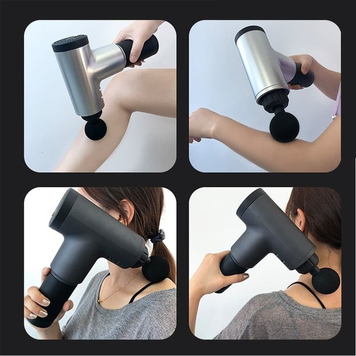 Alat Pijat Elektrik Pundak Punggung Tangan Massage Facial Gun - KH-320 - Black