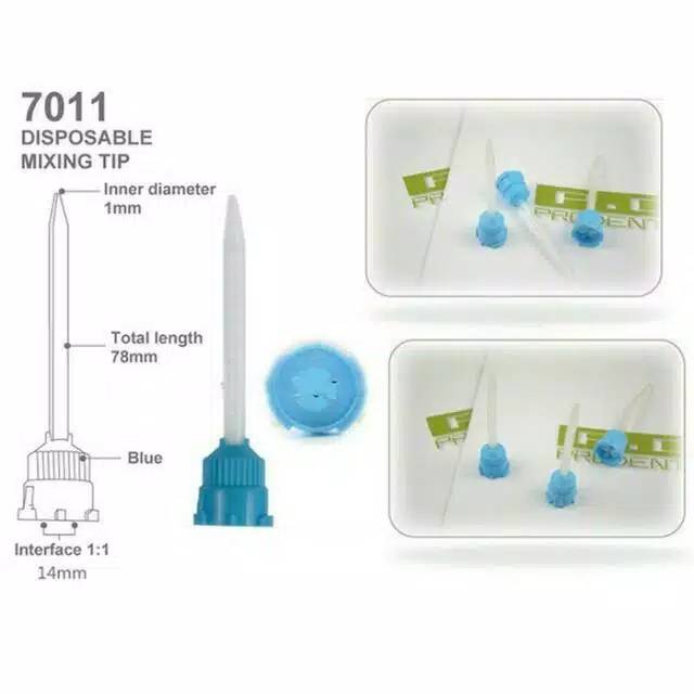 C3.4 Dental mixing tip biru 1:1 sekali pakai