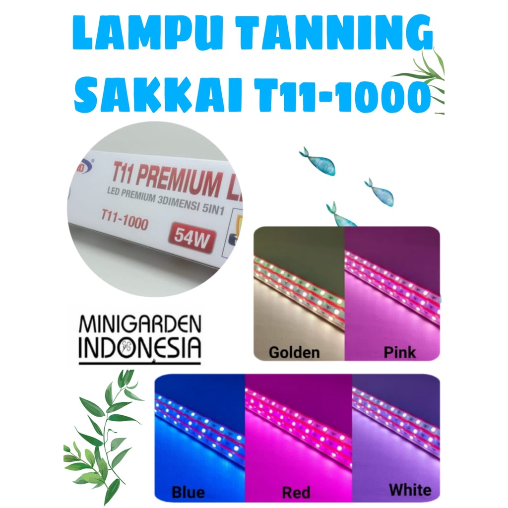 SAKKAI PRO T11-1000 54W LED 3 dimensi tanning lamp lampu celup arwana