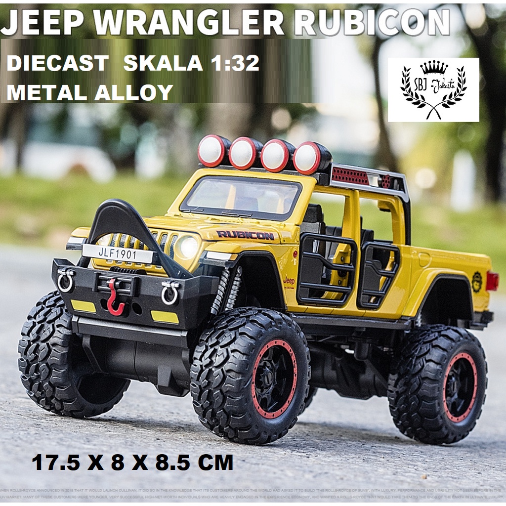 DIECAST Miniatur MOBIL JEEP RUBICON OFF ROAD BM BIG WHEEL SKALA 1:32