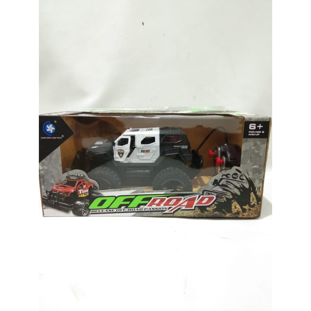 mainan mobil remote control - rc jeep police buka pintu - 1988Y