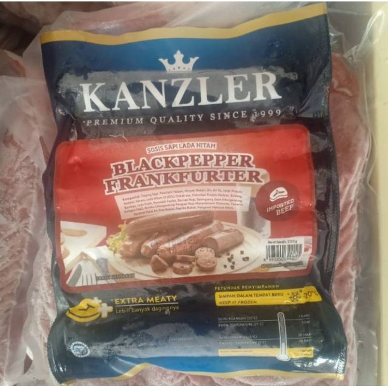 

Sosis Kanzler Blackpepper Frankfruter 300gr