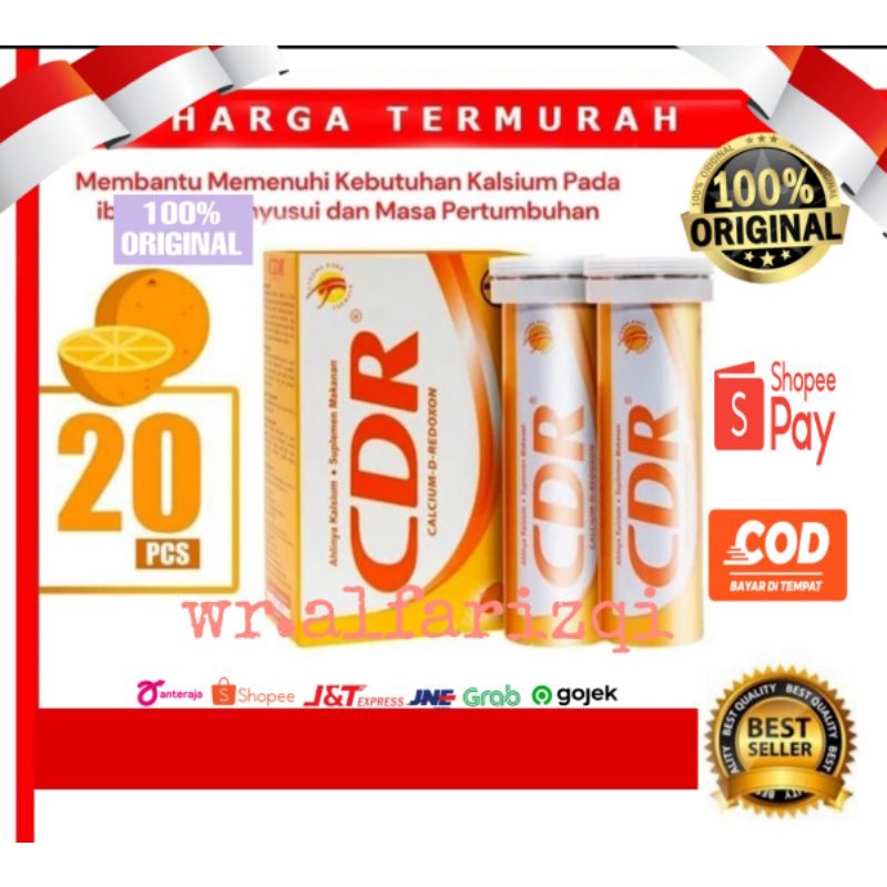 CDR Calcium D Redoxon 20 Tablet Effervescent / Original / Kalsium Rasa Jeruk