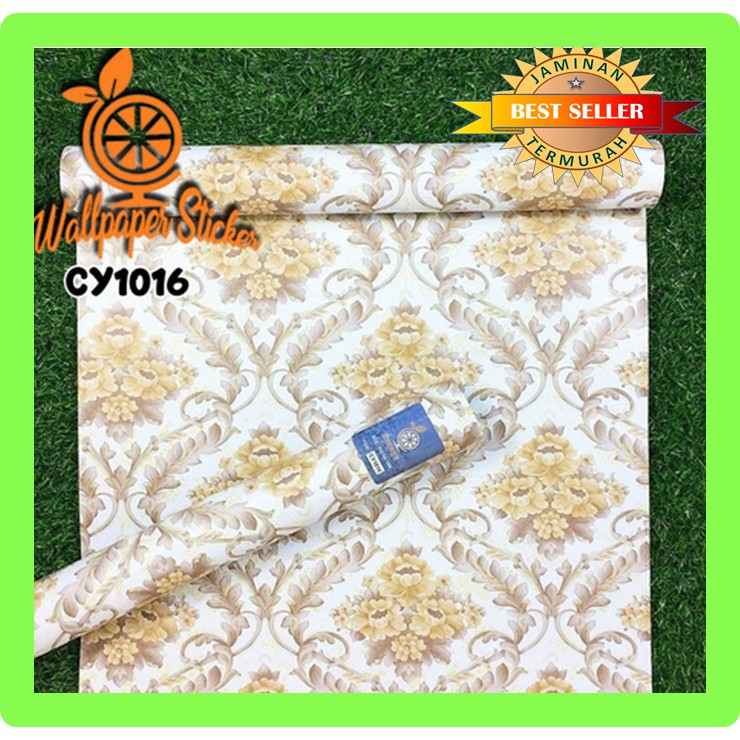 WALLPAPER DINDING MOTIF BATIK GOLD CY1016