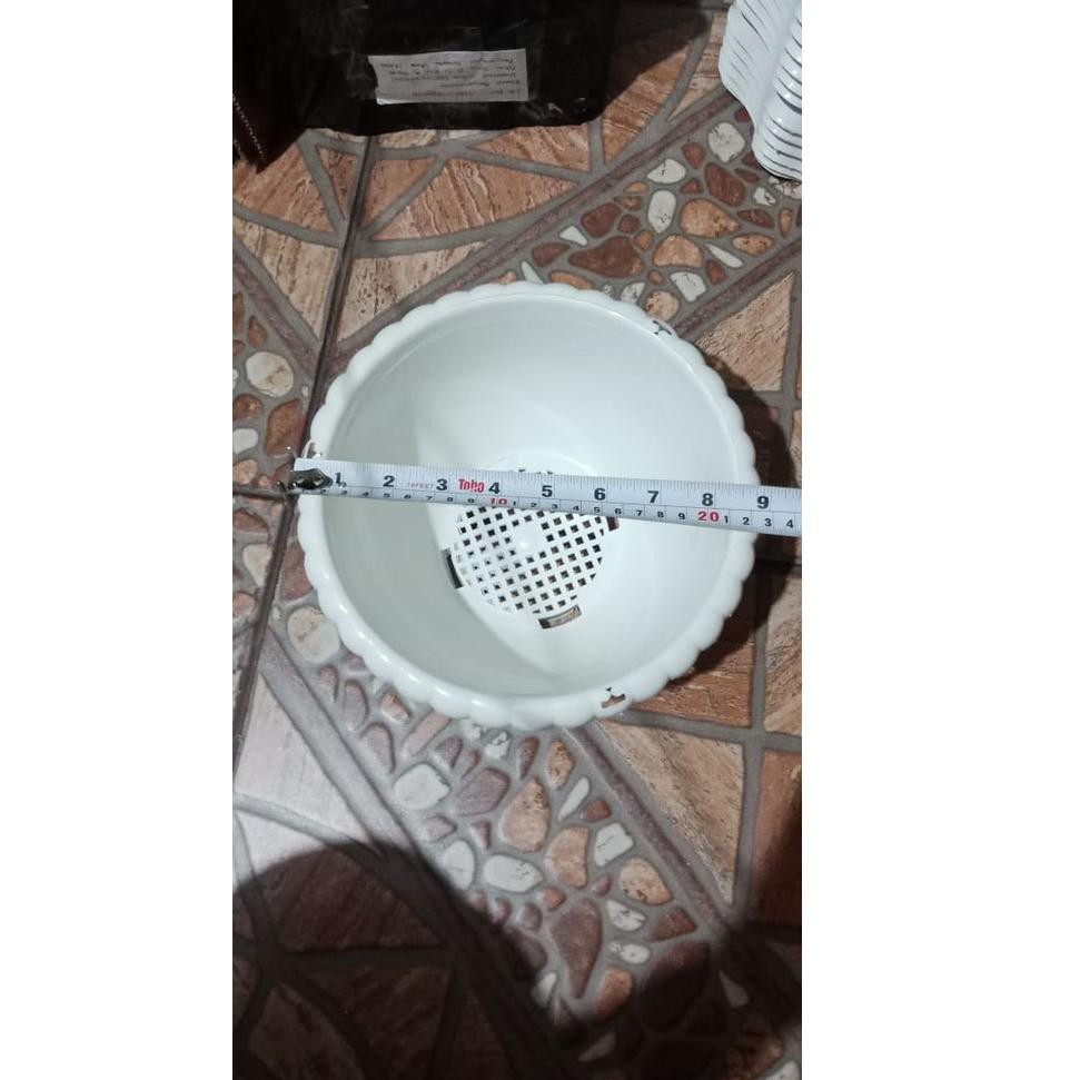 Grosir Pot Bunga Gantung SHALLOM Putih 25cm