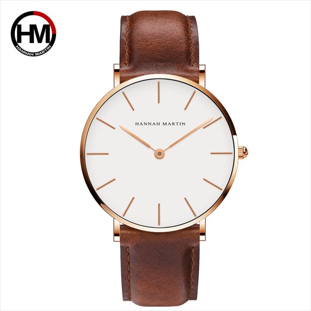 Jam Tangan Pria Hannah Martin Leather Kulit Analog Premium Anti Air 30 Meter CB01