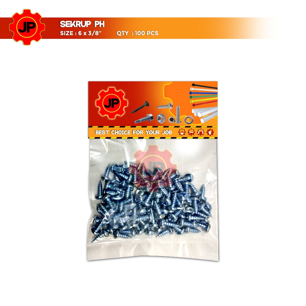 SEKRUP PH 6 x 3/8 - SKRUP PH 6x3/8 BAUT TAPPING ISI 100 PCS