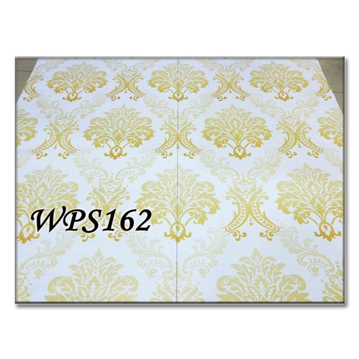 WPS162 WHITE N GOLD DECORE WALPAPER STIKER WALLPAPER STICKER 45CMX5M STIKER DINDING TEMBOK RETRO KLA