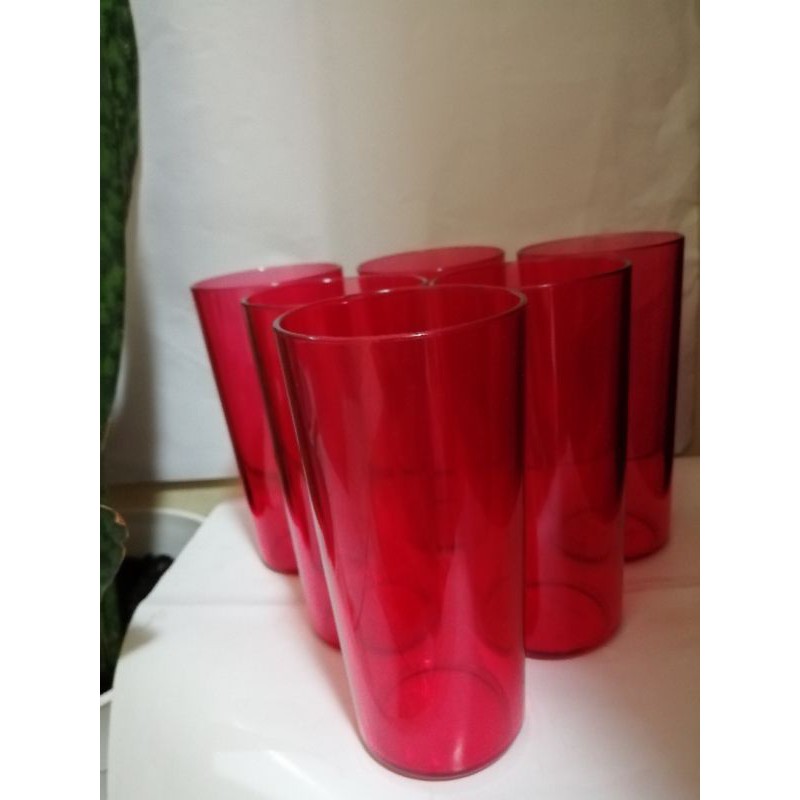 

sale clear glass merah / clear gelas tupperware (1)