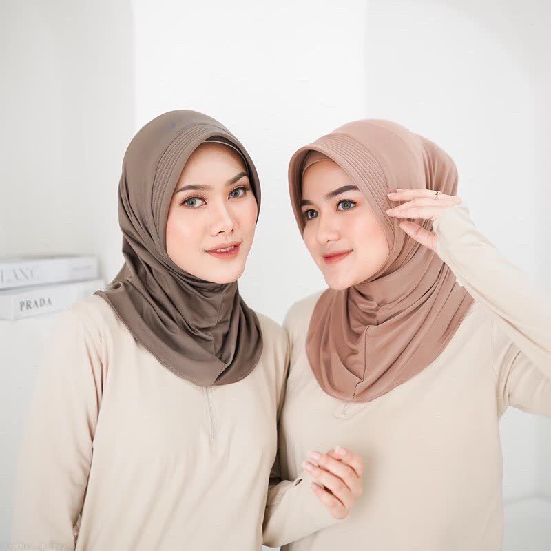 Hijab Instan Bergo Sport Bahan Jersey Hijab Sport Volley Murah - SPORT HAMIDAH ZHANITA