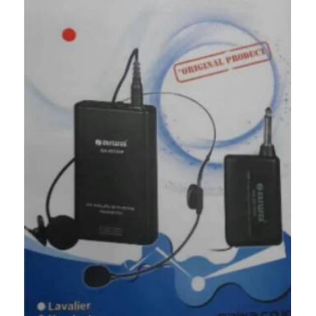 Mic Wireless aiwa NA-801 single mic.mic jepit+headset suara sensitif.cocok buat imam.all