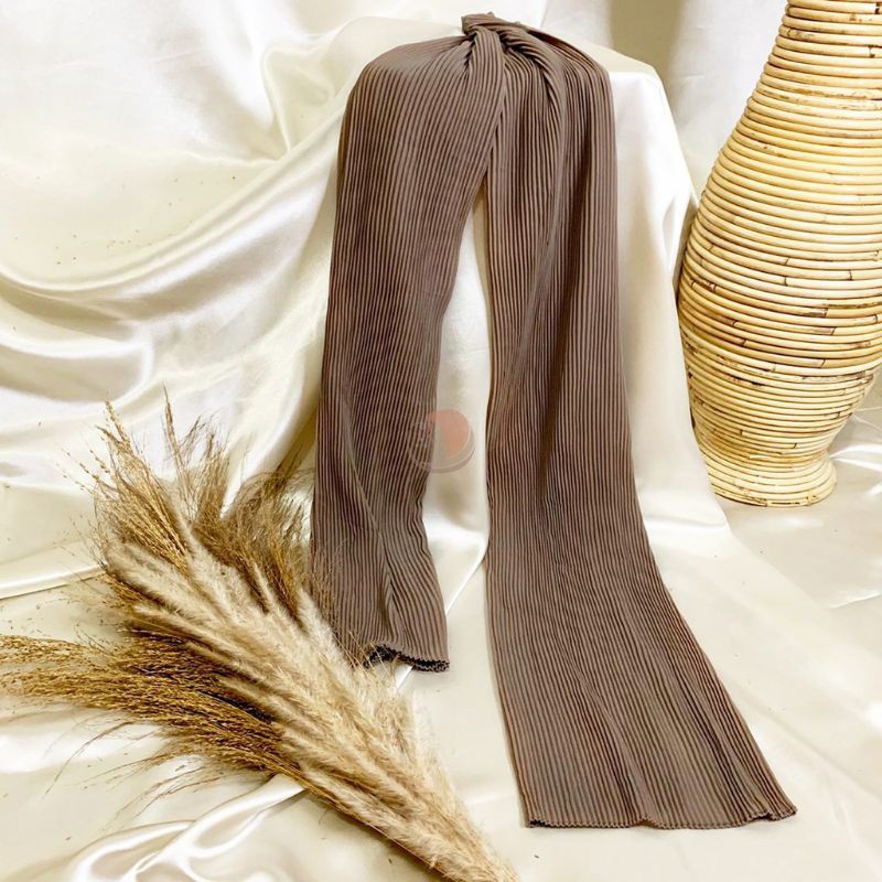 Pashmina Plisket Lidi Polos Tanpa Lipatan/Kerudung plisket/hijab plisket-4