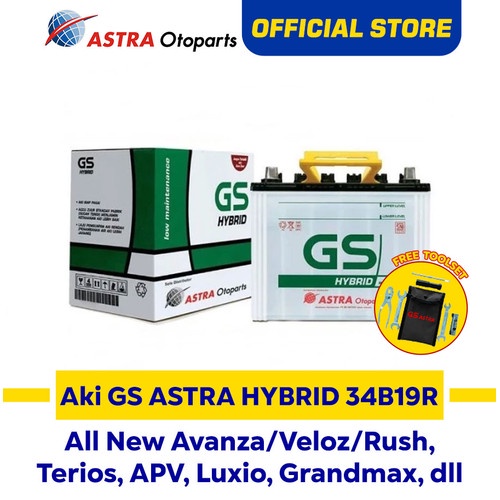 Aki GS ASTRA Hybrid 34B19R Mobil Avanza- Xenia- Rush- Terios- dll