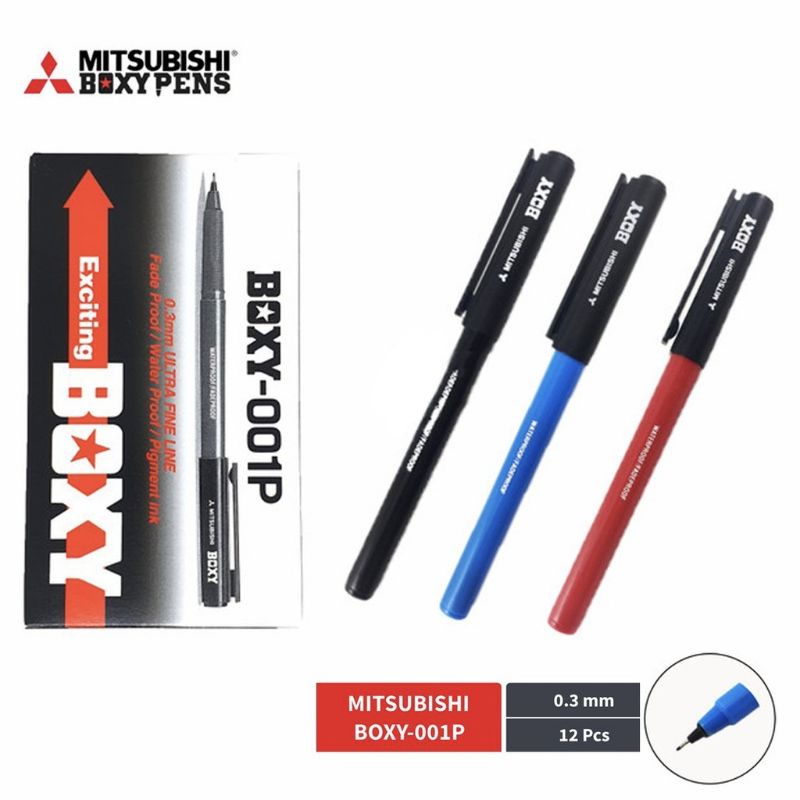 Jual Pulpen Boxy 001-P /0.3mm/ (12pcs) | Shopee Indonesia