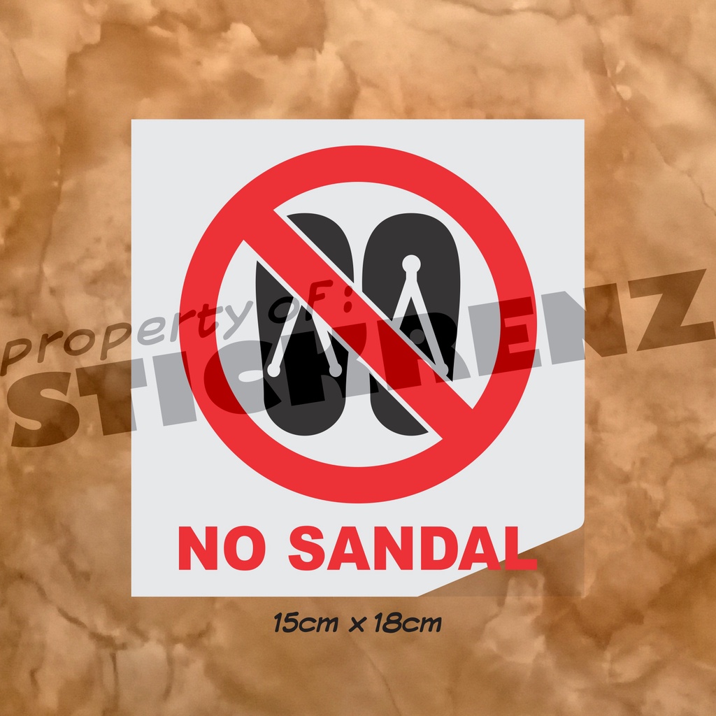 Cutting Sticker Stiker Industrial Kantor Toko No Sandal 01 Size M