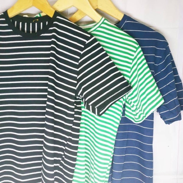 Kaos Polos Stripe Salur Cotton