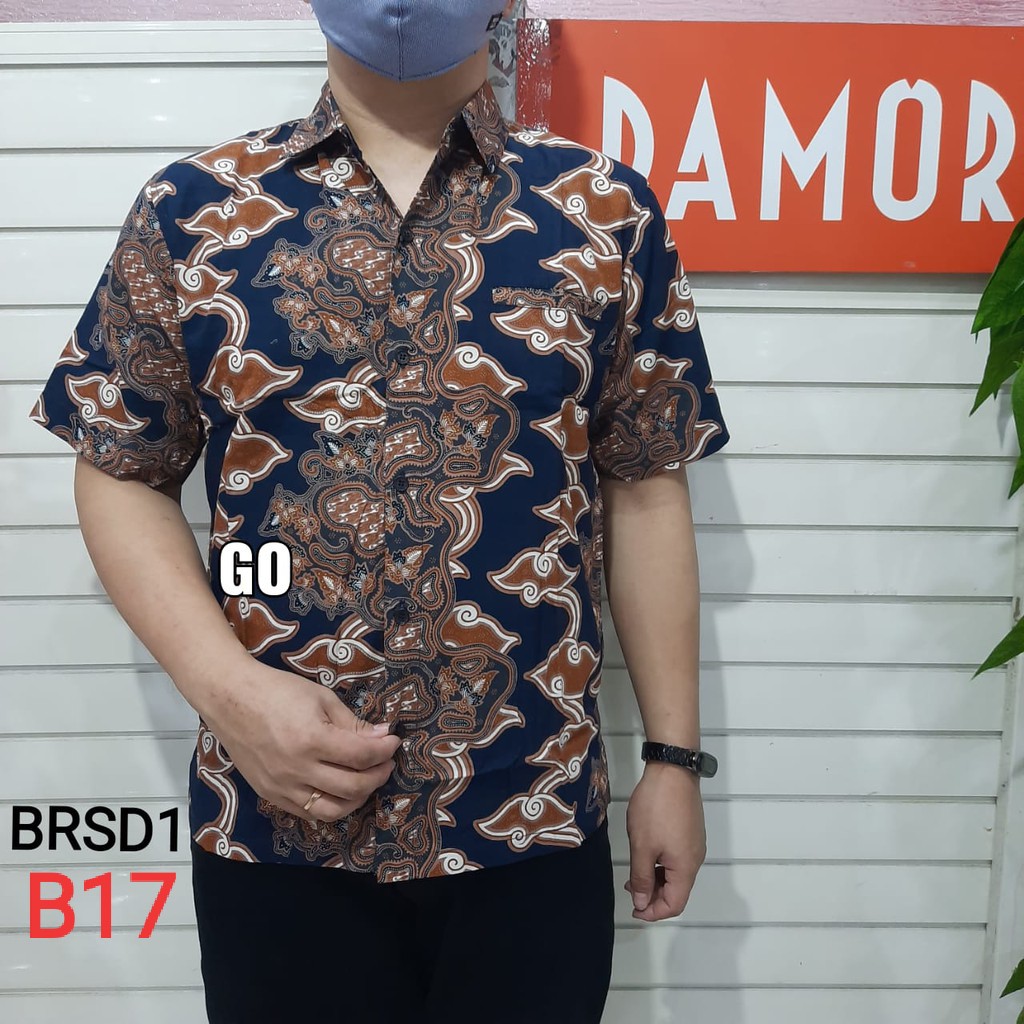 gof BRSD DAMOR (CRESSIDA) KEMEJA BATIK Cowok Pakaian Pria Baju Batik Dewasa Lengan Pendek