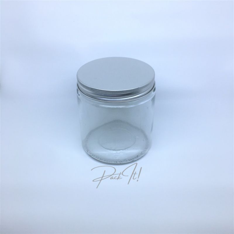 JAR KACA 500ML / TOPLES KACA 500ML / BOTOL KACA 500ML TUTUP ALUMINIUM