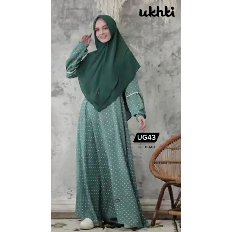 Gamis Ukhti UG43 Hijau Branded Syar'i