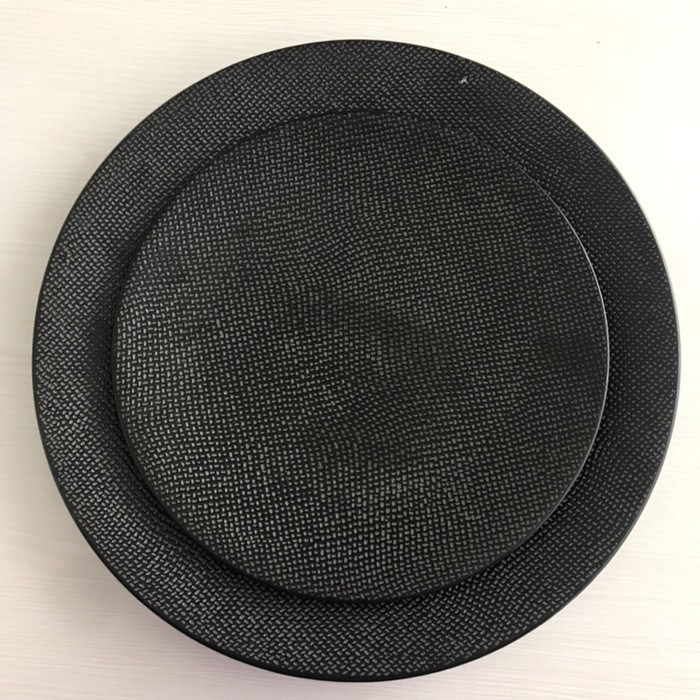 Piring makan besar keramik hitam cafe minimalis