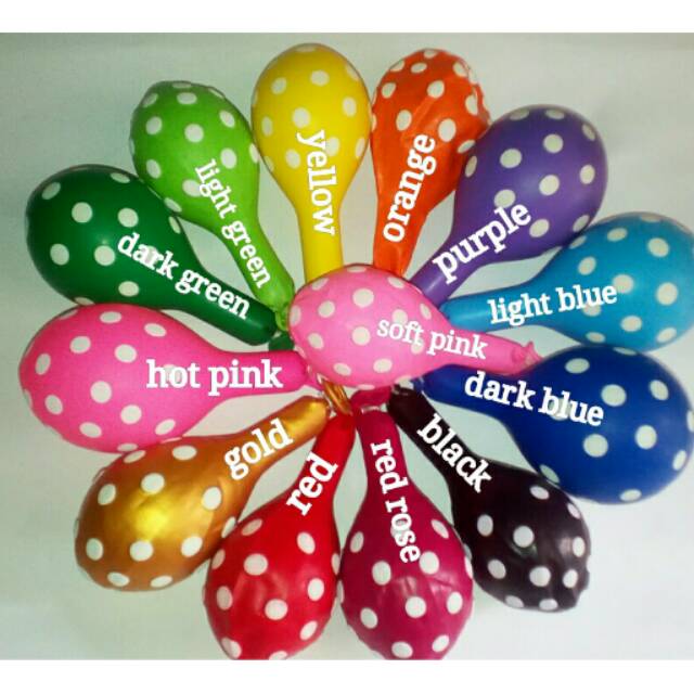 Balon latex polkadot 12&quot; (isi 100 balon)