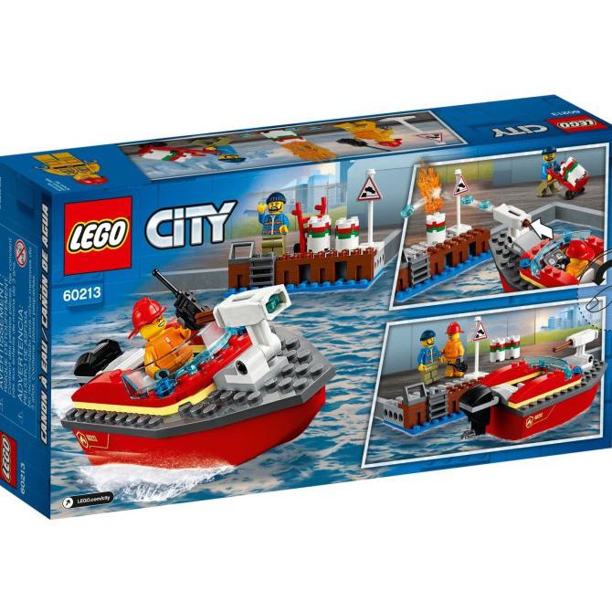 Original LEGO CITY 60213 Dock Side Fire - Mainan Anak Edukasi Kapal