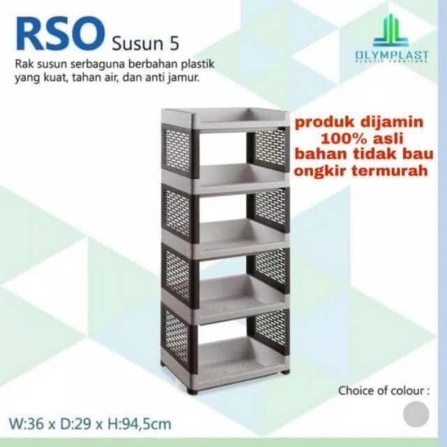 RACK LEMARI dapur 5 TINGKAT Rak piring plastik serba guna 5susun