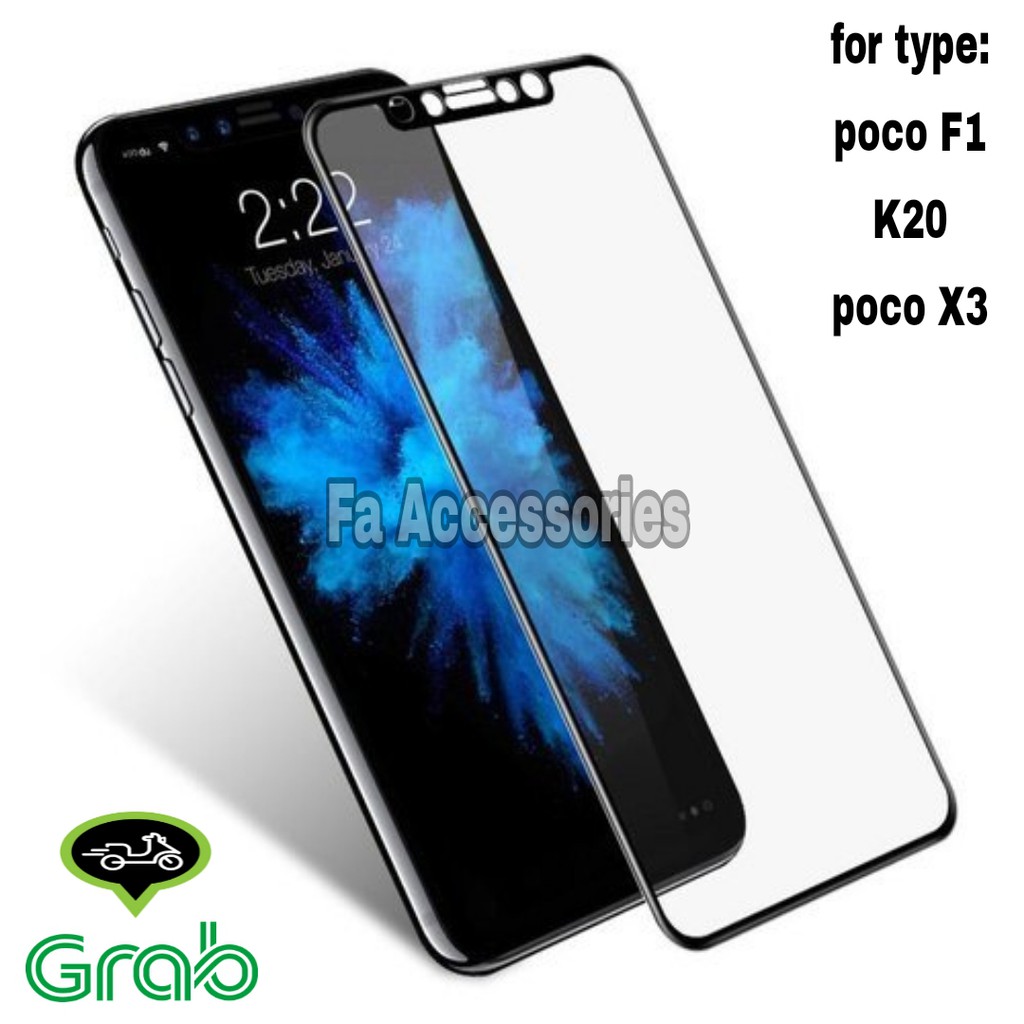 TEMPERED GLASS 5d full lem XIAOMI REDMI K20 pocophone F1 POCO M3 M3PRO X3 x3pro X5 X5PRO pro 5G NFC HITAM