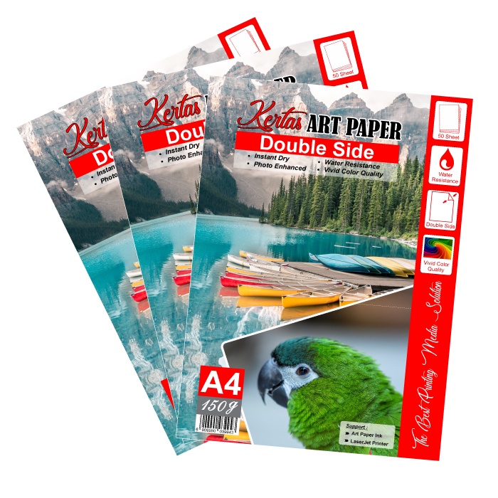 Kertas Art Paper Double Side A4 150gsm Photo Paper 150 gram A4  For Printer Canon Epson HP