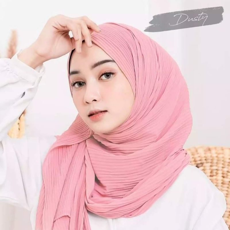hijab pashmina plisket premium panjang 75x170 tanpa garis tengah//pashmina plisket terlaris murah-4