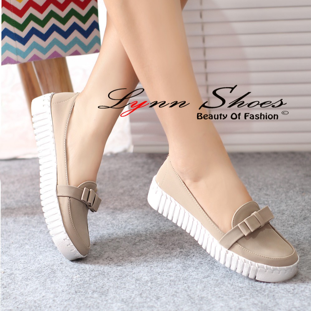 Lynn Sepatu Slip On Wanita K5MG  - Biru / Coklat / Cream / Hitam / Pink-Cream